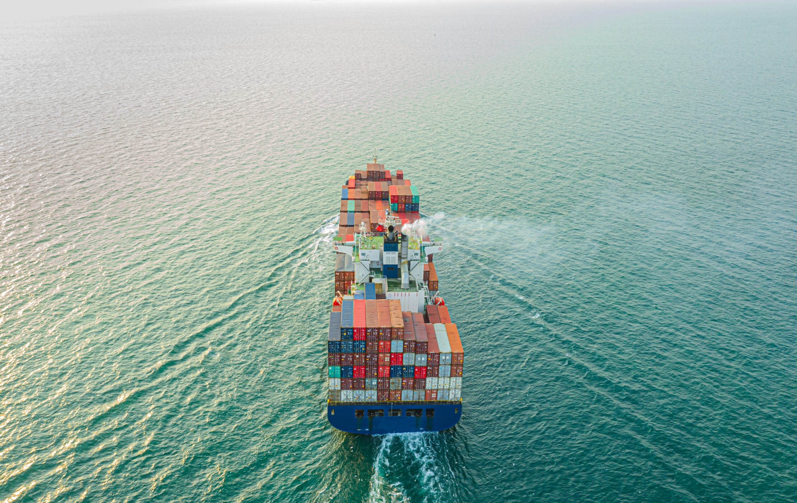 Loaded Container Freight Ship Transporting Cargo